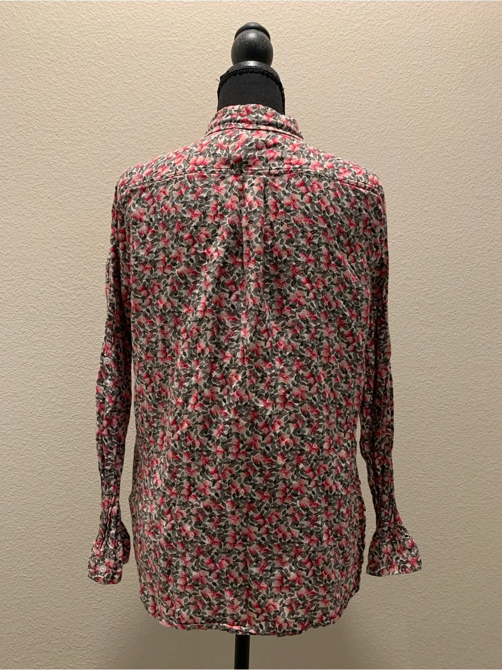 GAP 100% Cotton Pink & Gray Floral Button-Down Shirt (Size S)